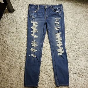 American eagle distressed jeggings.